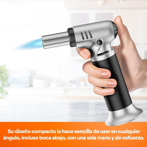 Antorcha Culinaria Acero De 6.5g De Gas Color Negro/acero