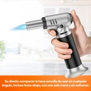 Antorcha Culinaria Acero De 6.5g De Gas Color Negro/acero