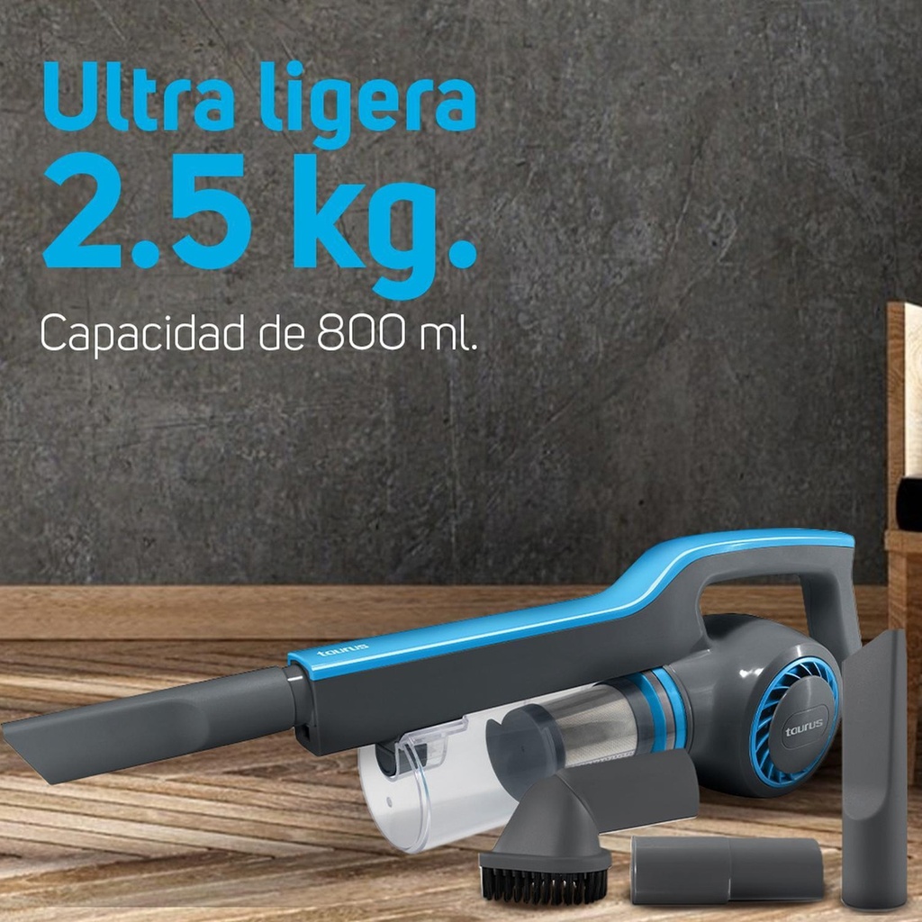 Aspiradora Vertical 3 En 1 , Taurus Liberty, Ultra Ligera Color Azul