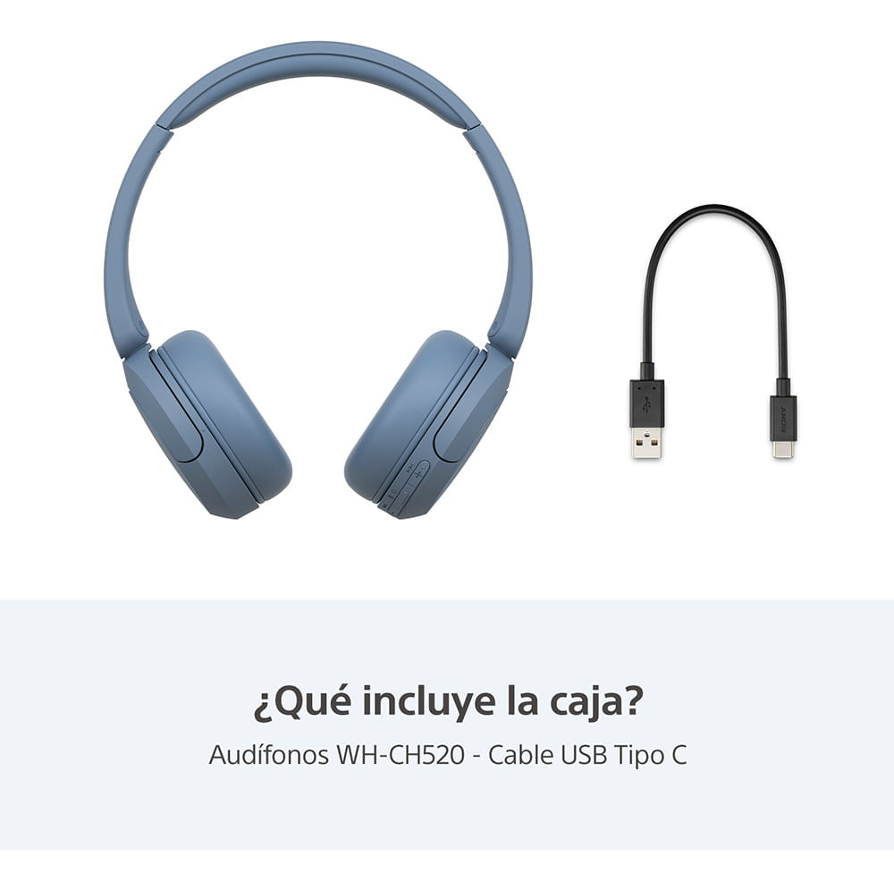 Audífonos Inalámbricos Sony Wh-ch520, Color Azul