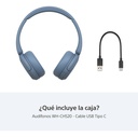 Audífonos Inalámbricos Sony Wh-ch520, Color Azul
