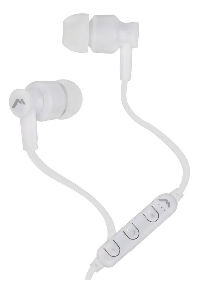 Audífonos Mitzu Sport Mh-9220wh Con Cable Plano Y Manos Lib Color Blanco