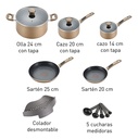 Batería De Cocina Completa Color Bronce 14 Piezas Excite T-fal B036se64