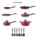 Batería De Cocina Tramontina Lazio 11 Piezas Color Rojo