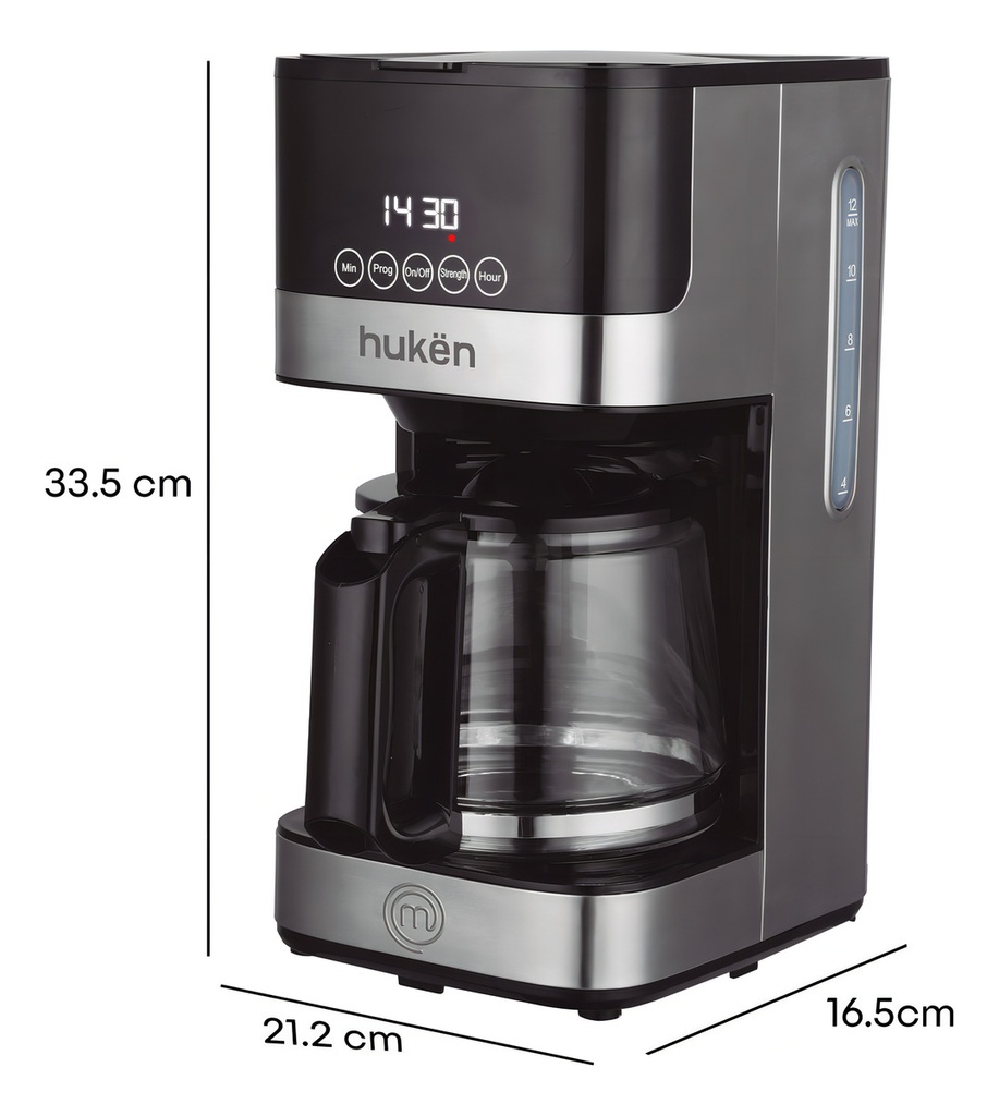 Cafetera 12 Tazas Programable Masterchef Smart-brew Masterchef By Hukën