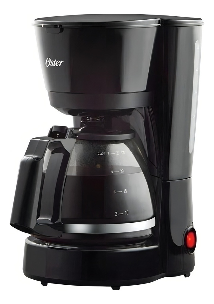 Cafetera 5 Tazas Oster Filtro Permanente Jarra De Vidrio Color Negro