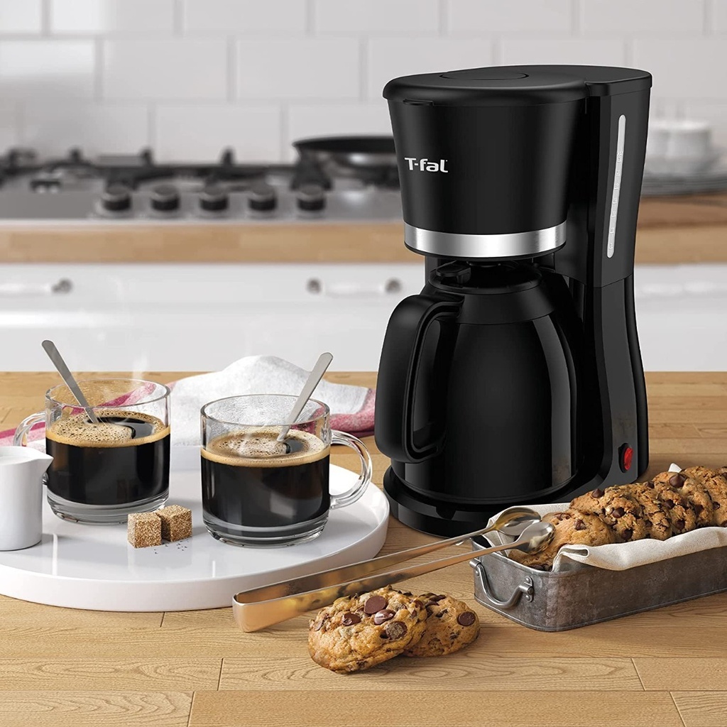 Cafetera De Filtro Permanente Cool Touch Negra, 10 Tazas, Con Jarra Térmica, T-fal Cm133852