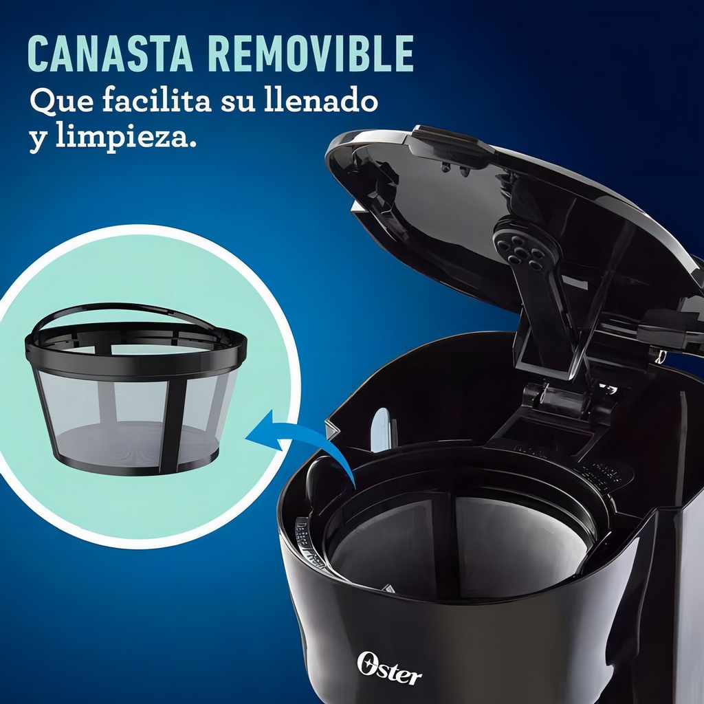 Cafetera Filtro Permanente 12tz Pausa/servir Oster Bvstdc12 Color Negro
