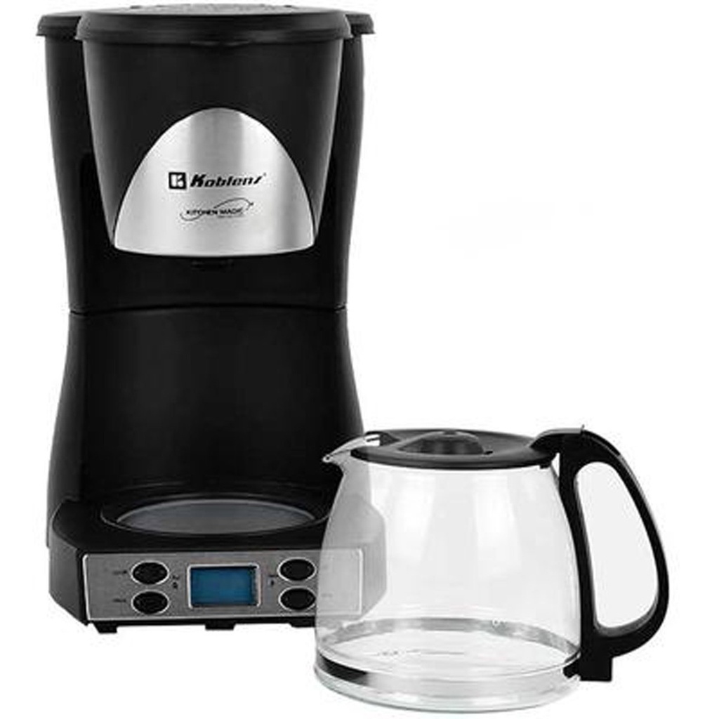 Cafetera Programable Koblenz® 12 Tazas, Filtro Lavable Negro