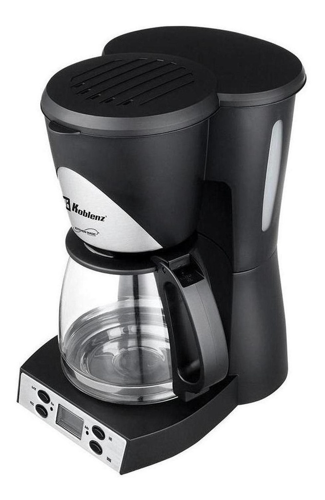 Cafetera Programable Koblenz® 12 Tazas, Filtro Lavable Negro
