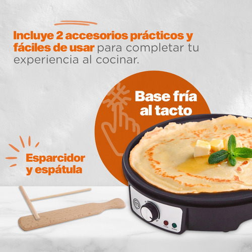 Crepera Eléctrica Nonstick+ Premium Negro/gris Masterchef Color Negro