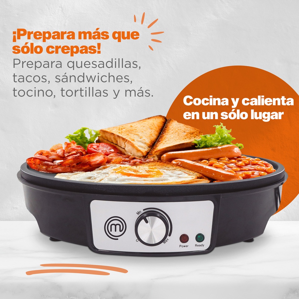 Crepera Eléctrica Nonstick+ Premium Negro/gris Masterchef Color Negro