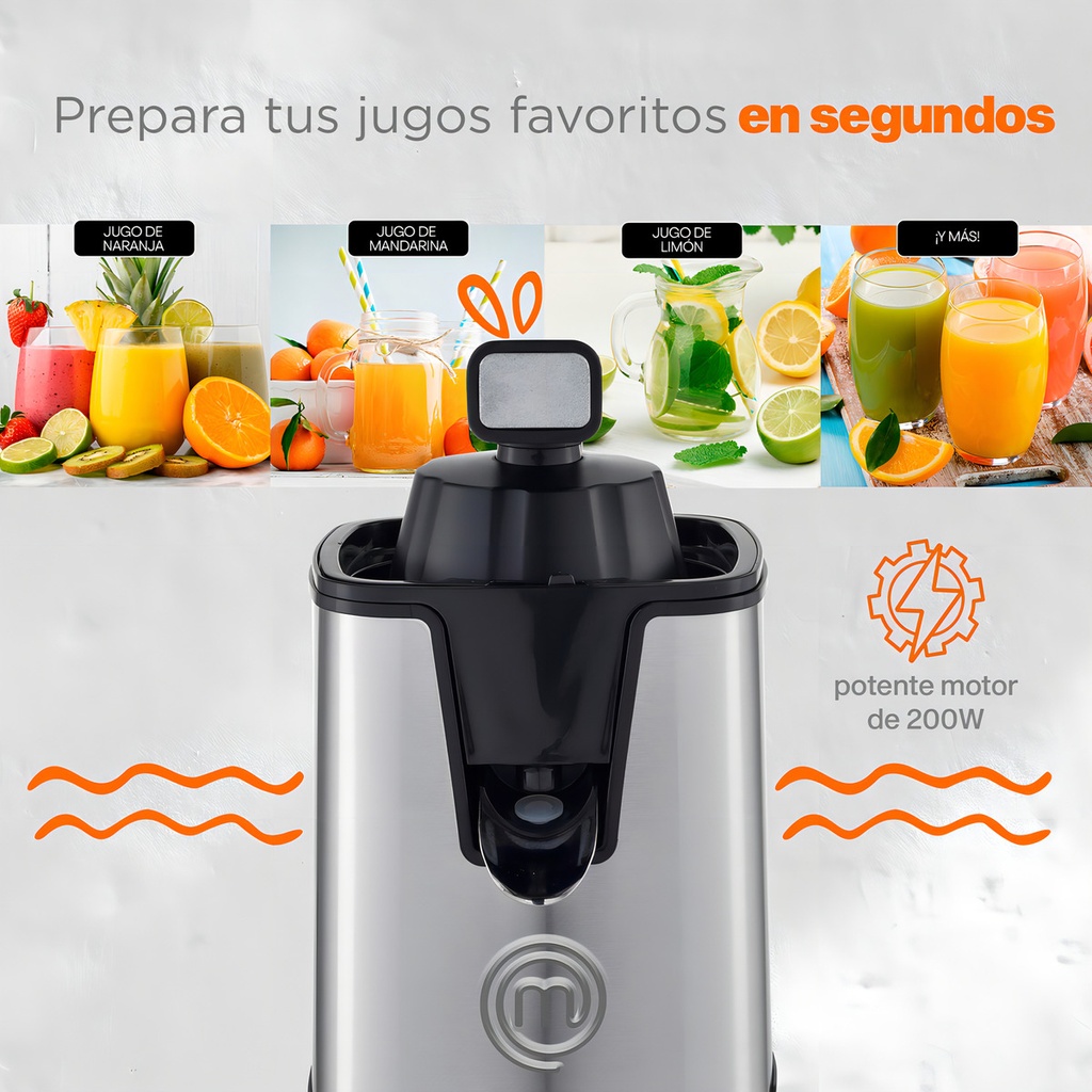 Exprimidor Eléctrico De Cítricos Masterchef Color Acero Frecuencia 60 Hz
