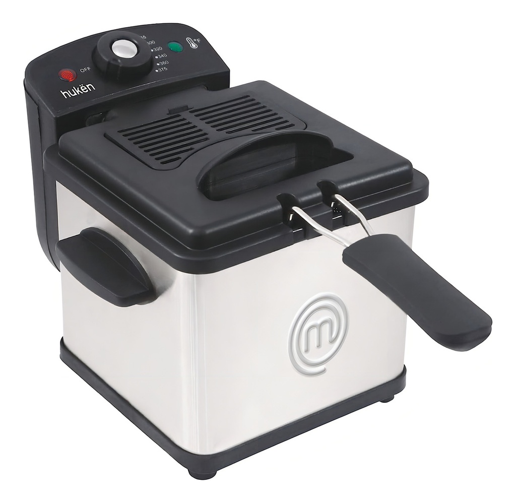 Freidora Aceite 1.5 Lt 1 Canasta Acero Masterchef By Hukën Color Plateado