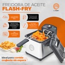 Freidora Aceite 1.5 Lt 1 Canasta Acero Masterchef By Hukën Color Plateado