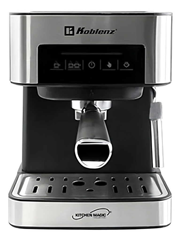 Koblenz Ckm-750 Ein Cafetera Espresso De 20 Bares De Presión 850w, Prepara 2 Tazas Por Ciclo Con Sistema De Espuma, Color Negro/inox 120v