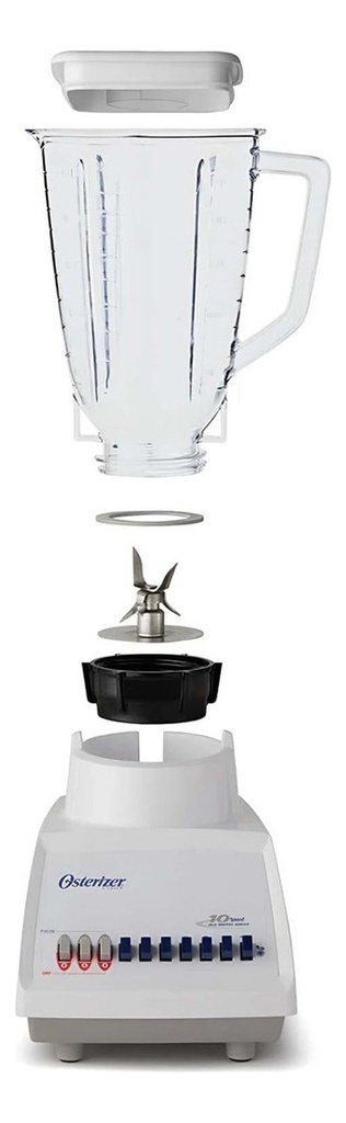Licuadora 10 Vel Vaso De Plástico Blanca Oster Blst4108 Color Blanco