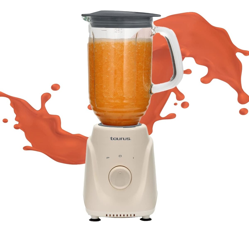 Licuadora Menina Glass Eco Taurus 1.25 L 50% Biomasa Color Beige