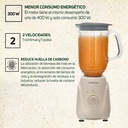 Licuadora Menina Glass Eco Taurus 1.25 L 50% Biomasa Color Beige