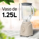 Licuadora Menina Glass Eco Taurus 1.25 L 50% Biomasa Color Beige