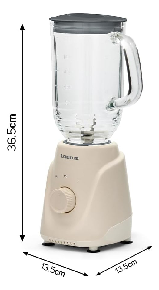 Licuadora Menina Glass Eco Taurus 1.25 L 50% Biomasa Color Beige