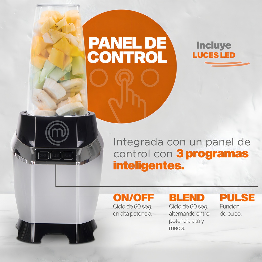 Licuadora Y Procesador Nutri-blender Max 1000w Masterchef Color Plateado
