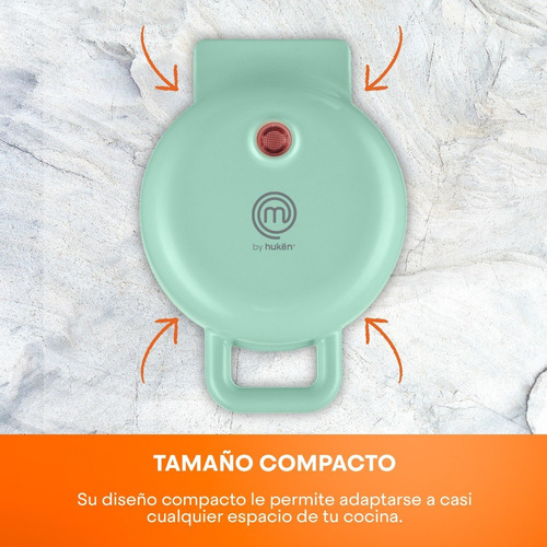 Mini Waflera Masterchef 1 Rebanada Luz Indicadora Mini Heat+ Color Azul