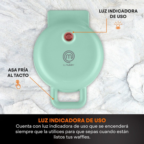 Mini Waflera Masterchef 1 Rebanada Luz Indicadora Mini Heat+ Color Azul
