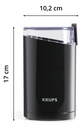 Molinillo De Café Y Especias Eléctrico Fast Touch Negro, 2 Cuchillas De Acero, Krups F2034251
