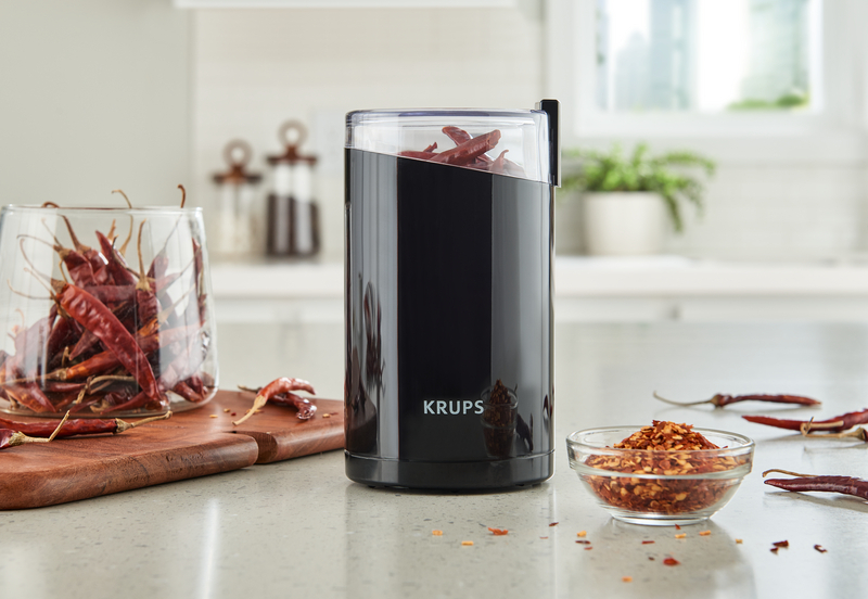 Molinillo De Café Y Especias Eléctrico Fast Touch Negro, 2 Cuchillas De Acero, Krups F2034251
