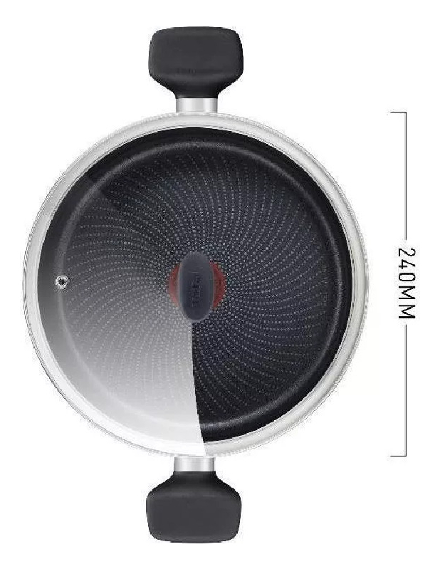 Olla Con Asas 24 Cm Aluminio Induccion Tefal T-fal C2674602 Color Negro