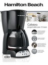 Cafetera Programable Hamilton Beach Negra 12 Tazas 49465r Color Negro