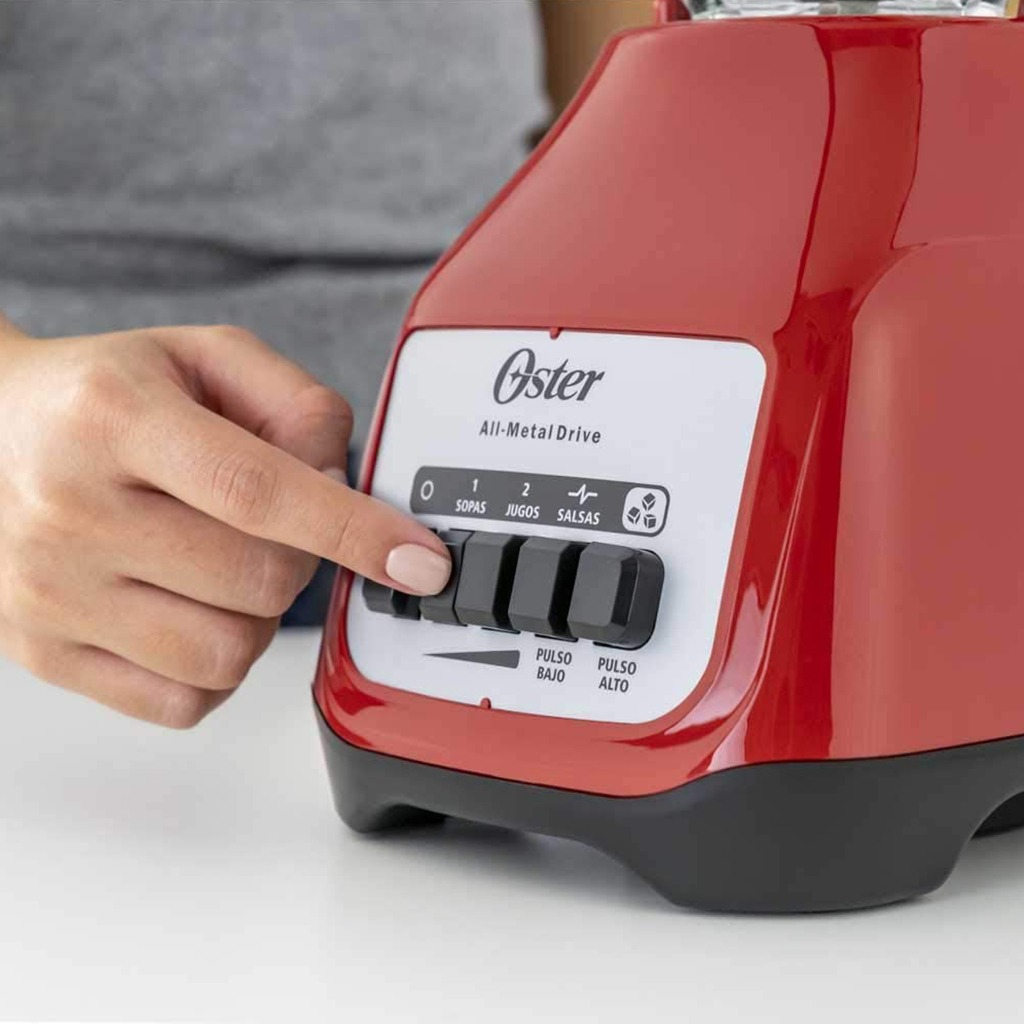 Oster Licuadora De 2 Velocidades Más Pulso Con Vaso De Vidrio Boroclass De 1.5 L 800 W Color Rojo Blstkag-rpb