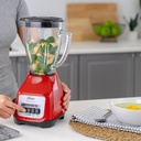 Oster Licuadora De 2 Velocidades Más Pulso Con Vaso De Vidrio Boroclass De 1.5 L 800 W Color Rojo Blstkag-rpb