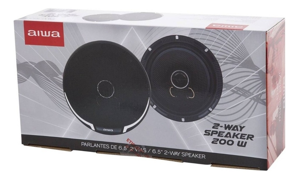 Parlantes Auto Aiwa 2 Vias 200w 16 Cm Taw1633 / Tecnocenter Color Negro