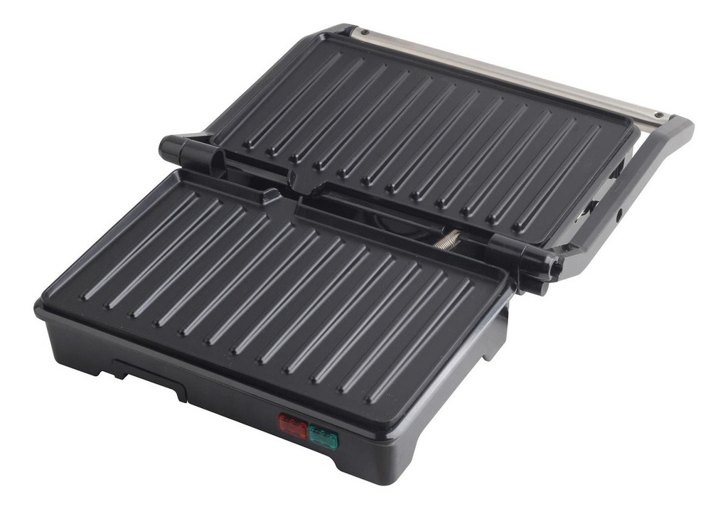 Parrilla Para Panini Grill 2 Rebanadas Acero Masterchef Color Plateado