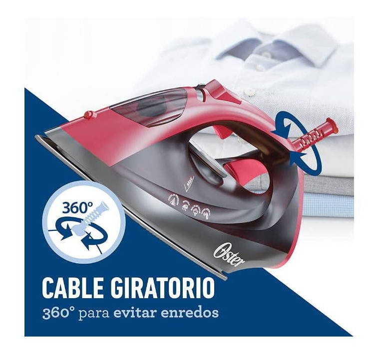 Plancha De Vapor Antiadherente Oster Durable Roja - P5012 Color Rojo