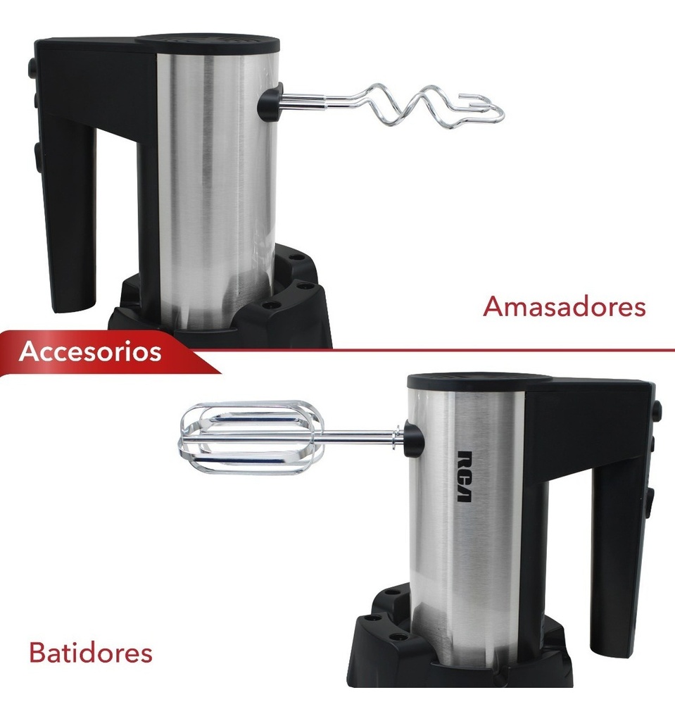 Rca Batidora De Mano Acero Inoxidable Rc-68 Color Negro