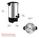 Rca Cafetera De Acero Inoxidable De 40 Tazas Rc-6l Cocina Color Gris