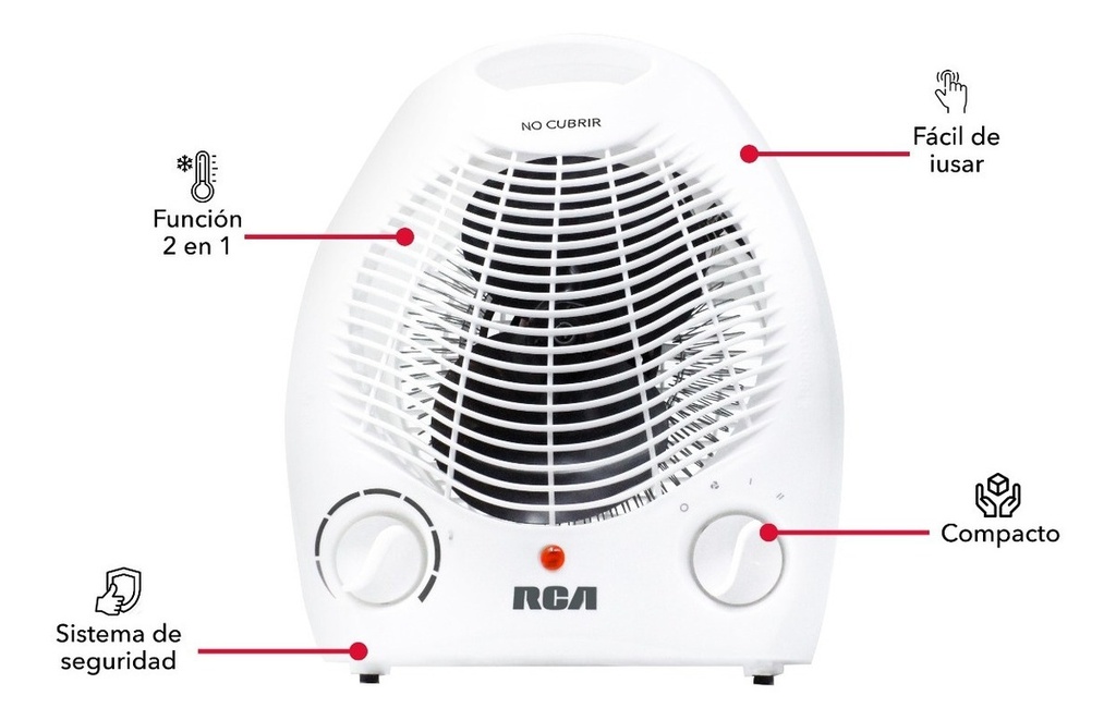 Rca Calefactor Con Ventilador Rc-a01 Color Blanco