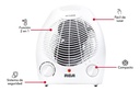 Rca Calefactor Con Ventilador Rc-a01 Color Blanco