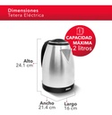 Rca Tetera Eléctrica Acero Inoxidable, Cocina, Rc-180gb01 Color Gris
