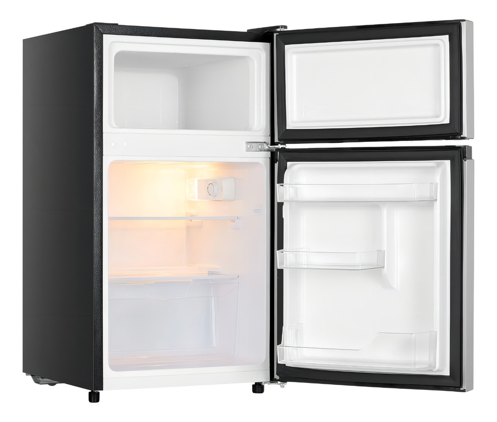 Refrigerador Con Freezer Frigobar Hisense Frigobar Rt31d6agx1 Color Gris Con Capacidad De 87l 127v