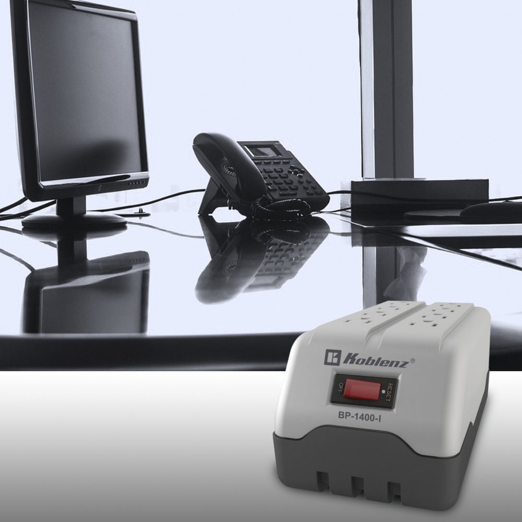 Regulador De Voltaje Koblenz Bp-1400-i 1400va Hasta 800w 8 Contactos Para Computadoras, Televisores, Consolas