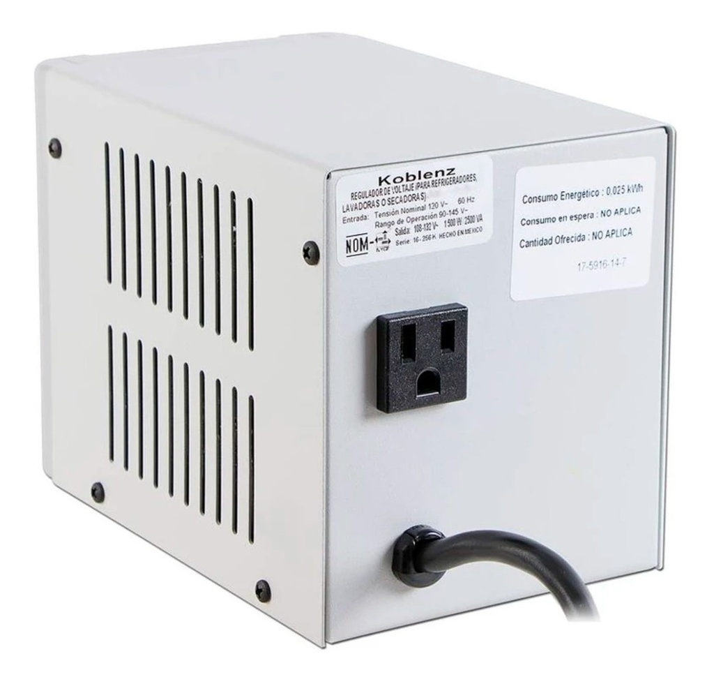 Regulador De Voltaje Koblenz Ri Ri-2002 2000va 120v Color Blanco