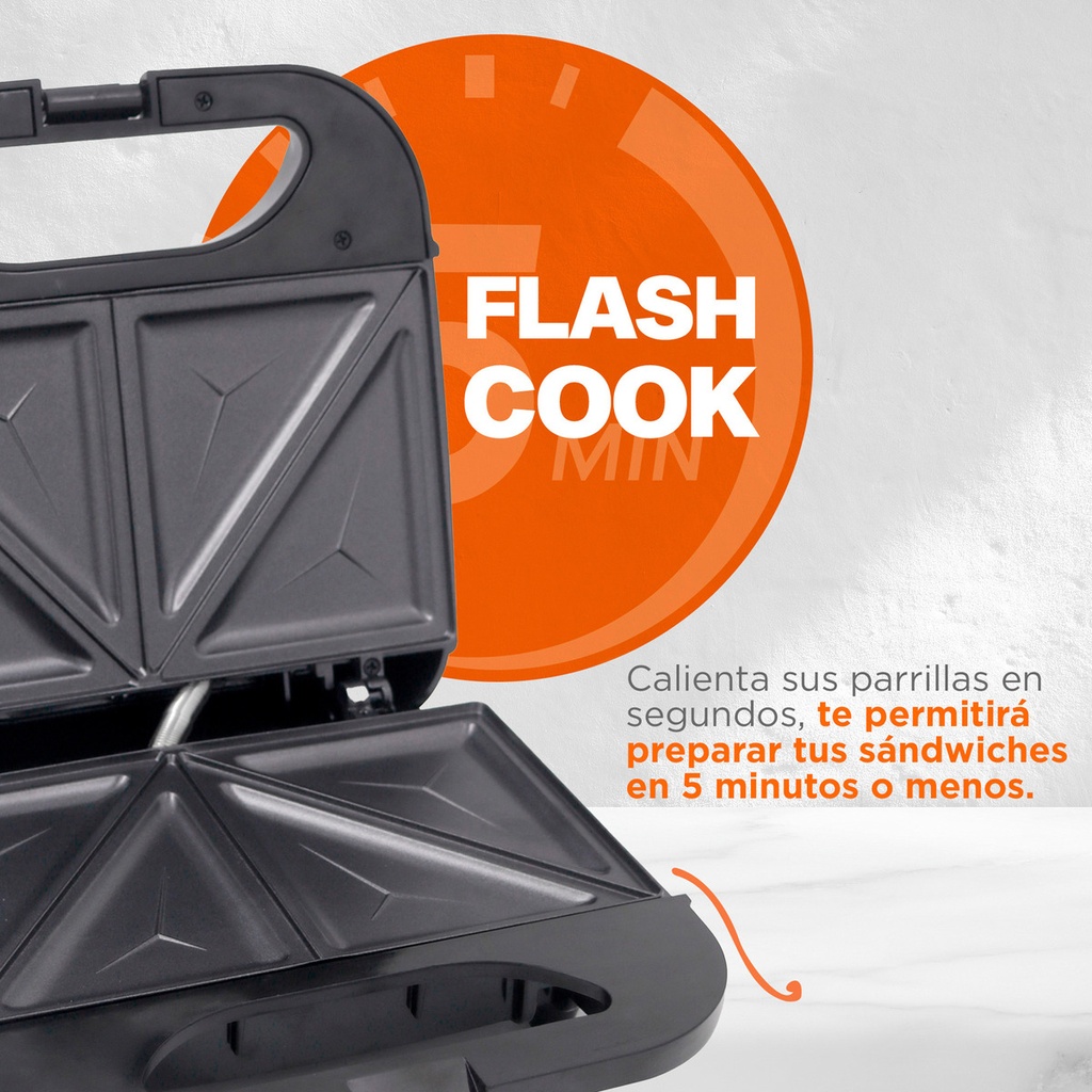 Sandwichera Eléctrica Huken Mk-sm-2ss Sandwicheras-y-paninis Color Plateado 127v