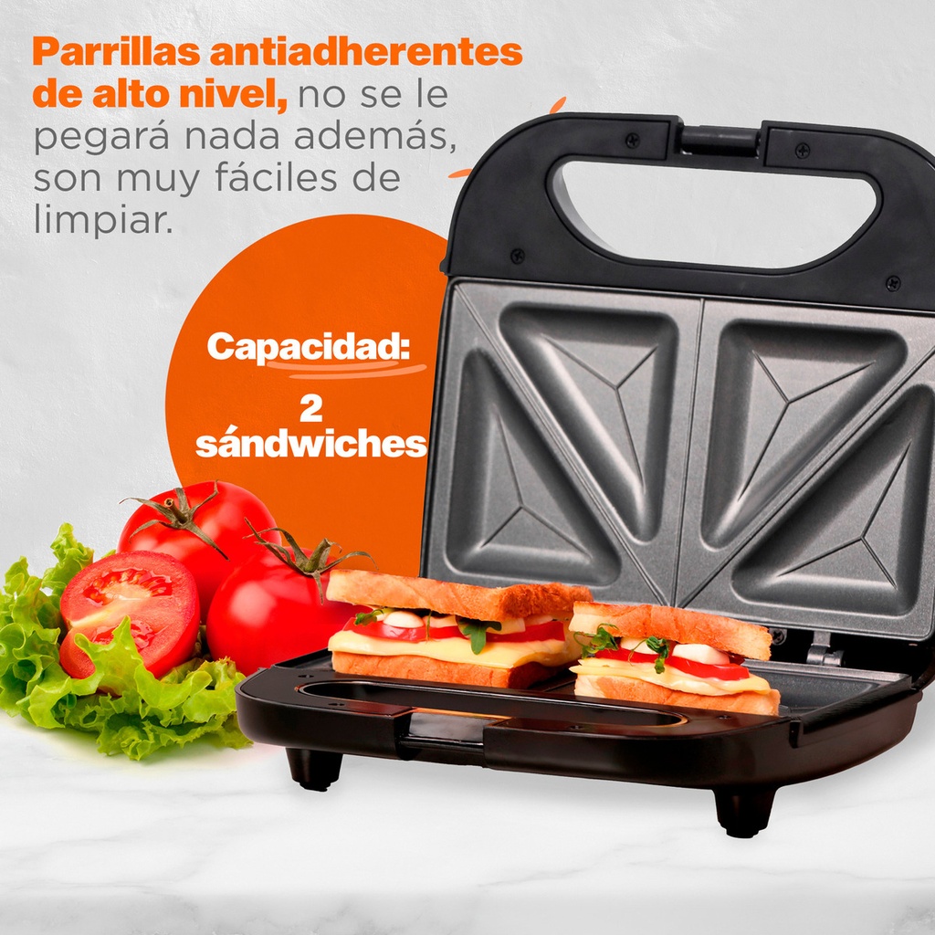 Sandwichera Eléctrica Huken Mk-sm-2ss Sandwicheras-y-paninis Color Plateado 127v