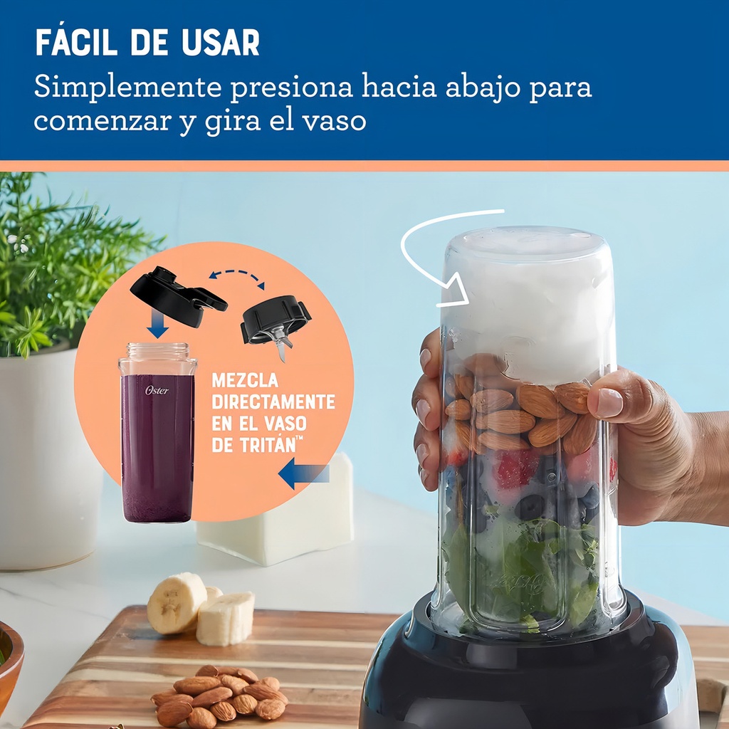 Sistema De Nutricion Oster Actifit Cuchilla Trituradora Color Negro