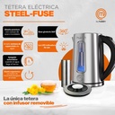 Tetera Eléctrica Steel Fuse Con Infusor 1.7 Lt Masterchef Color Azul Acero