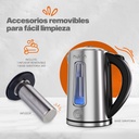 Tetera Eléctrica Steel Fuse Con Infusor 1.7 Lt Masterchef Color Azul Acero